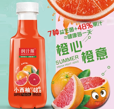 潤潤汁源小西柚乳酸菌復(fù)合果汁飲料400ml夏季飲品招商