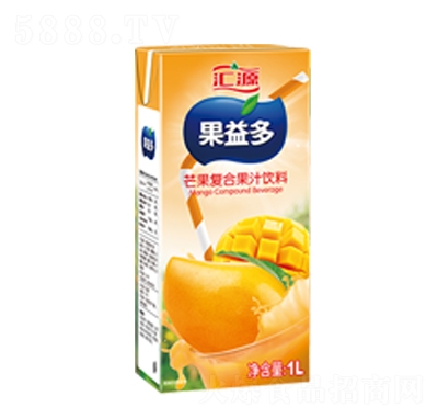 匯源果益多芒果復合果汁飲料1L夏季飲品招商代理