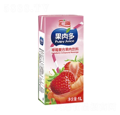匯源果肉多草莓復合果肉果汁飲料1L夏季飲品招商代理
