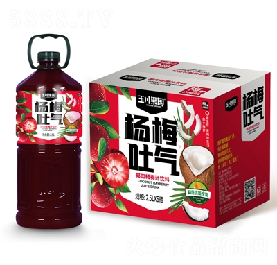 2.5L×6玉川果園椰肉楊梅汁