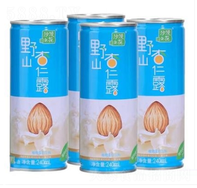 沙漠之花國(guó)產(chǎn)罐裝杏仁露240ml內(nèi)蒙古特產(chǎn)杏仁乳植物蛋白飲料