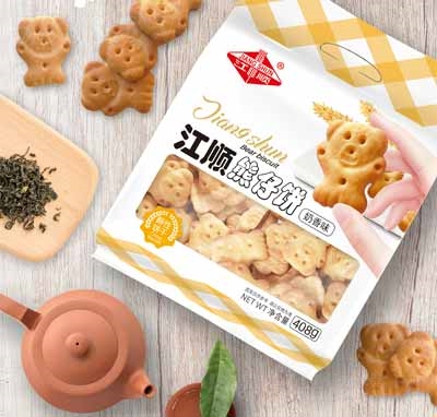 江順酥性餅干熊仔餅零食代理休閑食品奶香味408g