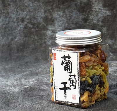 菜幫子葡萄干方形罐裝休閑零食