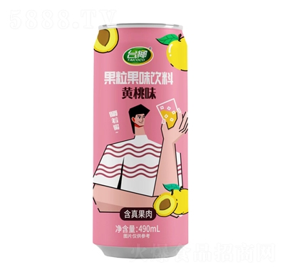臺(tái)椰果粒果味飲料黃桃味490ml