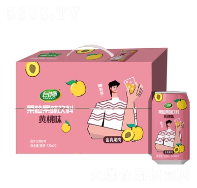臺(tái)椰果粒果味飲料黃桃味320mlX20瓶箱裝