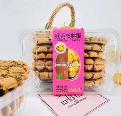 益昌盛餅干零食紅棗核桃酥518克