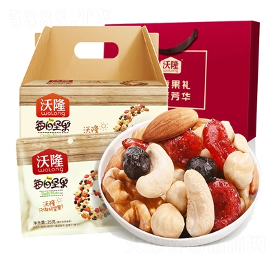 沃隆每日堅果750g送禮袋混合堅果休閑零食炒貨