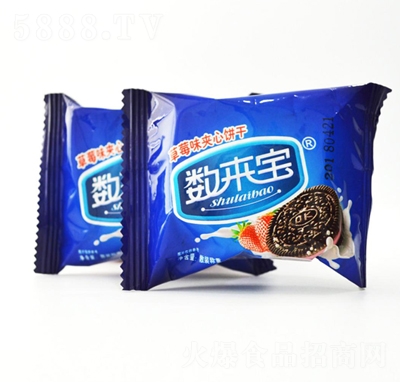 數(shù)來寶草莓味夾心餅干休閑食品
