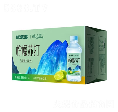 優(yōu)樂(lè)多蘇打水檸檬蘇打飲品365ml×24