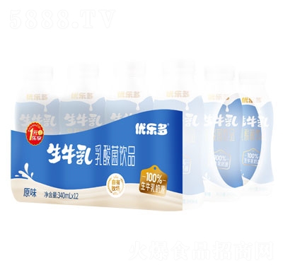 優(yōu)樂(lè)多生牛乳乳酸菌飲品原味340ml×12