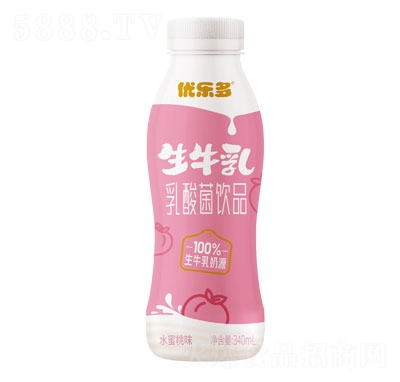優(yōu)樂(lè)多生牛乳乳酸菌飲品水蜜桃味340ml