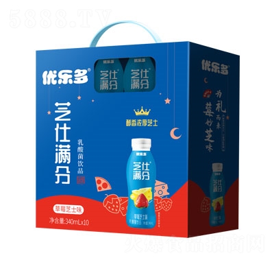 優(yōu)樂(lè)多乳酸菌飲品草莓芝士味340ml×10