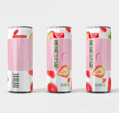 禧百氏菓真給粒果粒草莓汁310ml夏季飲品招商代理