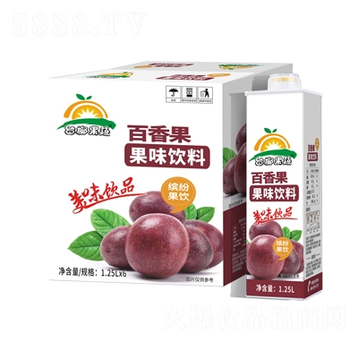 臺(tái)椰百香果果味飲料1.25LX6瓶方盒裝