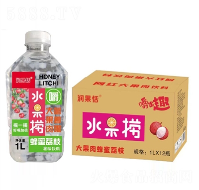 潤果恬大果肉蜂蜜荔枝果汁飲料1LX12瓶