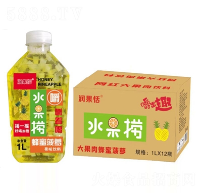 潤果恬大果肉蜂蜜菠蘿果汁飲料1LX12瓶