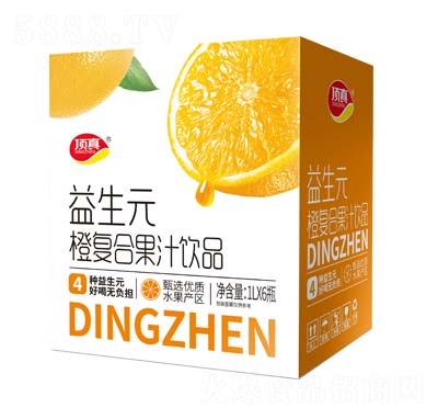 頂真益生元復(fù)合橙汁1L×6橙汁