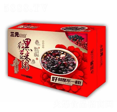 三元家寶紅豆黑米粥320gX12罐方便速食招商