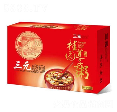 三元家寶桂圓蓮子粥320gX12罐方便速食招商