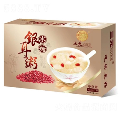 三元家寶冰糖銀耳粥320gX12罐方便速食招商