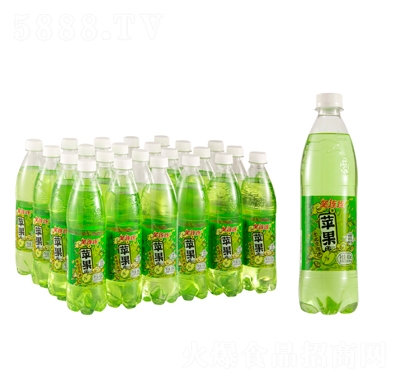 笑連連蘋果老北京汽水600ml碳酸飲料