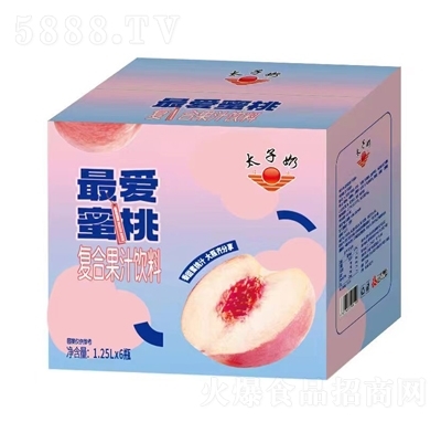 太子奶蜜桃復(fù)合果汁飲料1.25LX6瓶代理