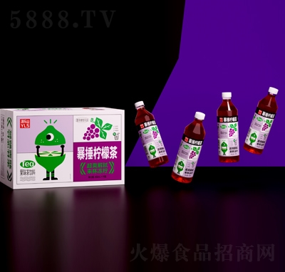 源樂山暴捶檸檬茶450ml×15夏黑葡萄風(fēng)味