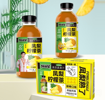 加油星果汁茶鳳梨檸檬茶500ml×15瓶