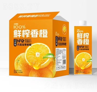 頂甄NFC鮮榨香橙復(fù)合果汁飲料1.5LX6瓶