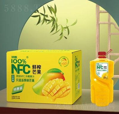 頂甄NFC鮮榨芒果復(fù)合果汁飲料2.5LX6瓶