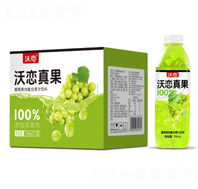 沃戀葡萄果肉復合果汁飲料750mlX12瓶