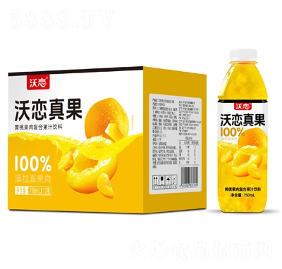 沃戀黃桃果肉復合果汁飲料750mlX12瓶