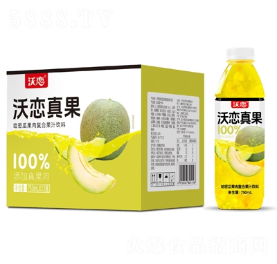 沃戀哈密瓜果肉復合果汁飲料750mlX12瓶