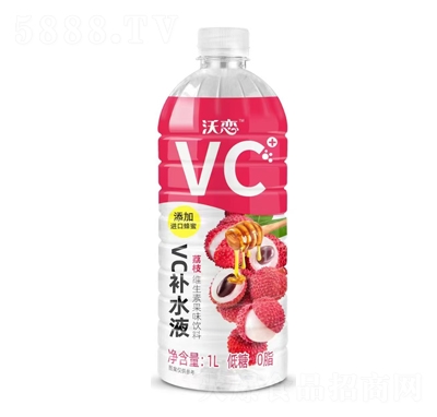 沃戀VC補水液荔枝維生素果味飲料1L