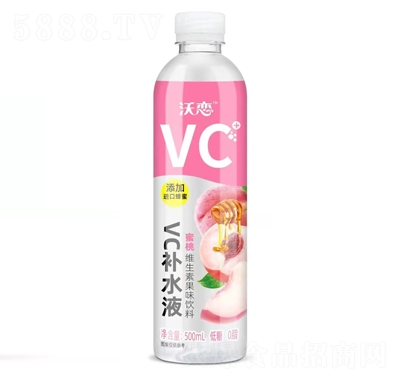 沃戀VC補水液蜜桃維生素果味飲料500ml