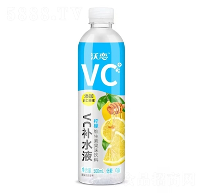 沃戀VC補水液檸檬維生素果味飲料500ml